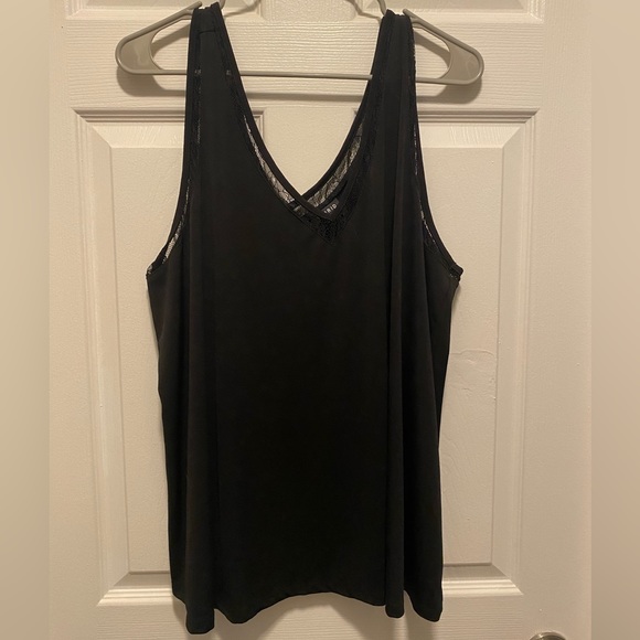 torrid Studio Crepe Jersey Lace Inset Double V-Neck Tank - Picture 10 of 13